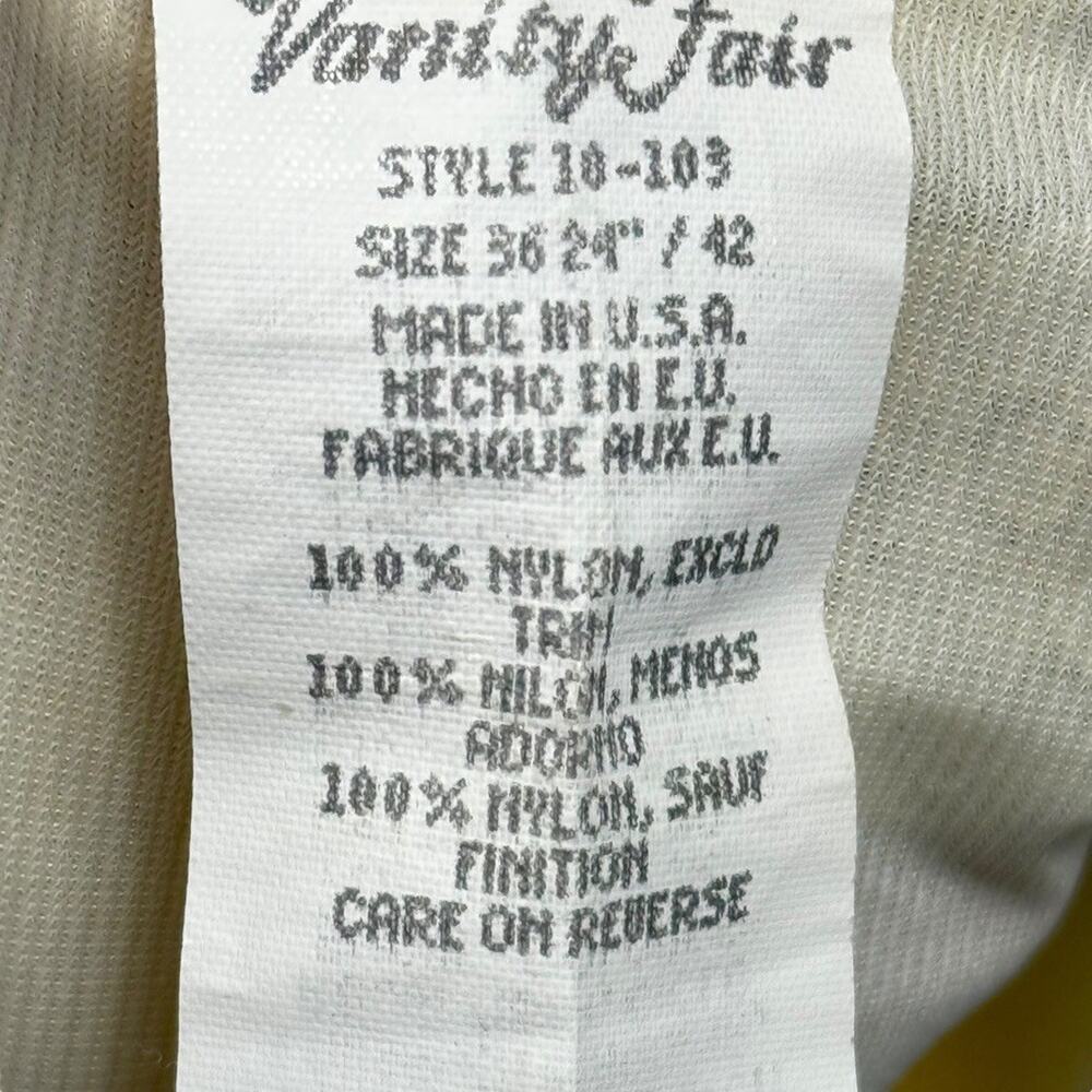 Vanity Fair Vintage Full Slip Dress Ivory Lace Trim V-Neck Babydoll USA Made S - Picture 16 of 16